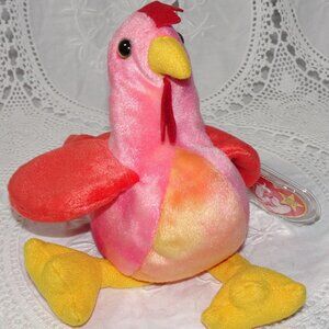 TY Beanie Babies – Strut the Rooster (4th Generation) – Red Stamp #500 – MNWT